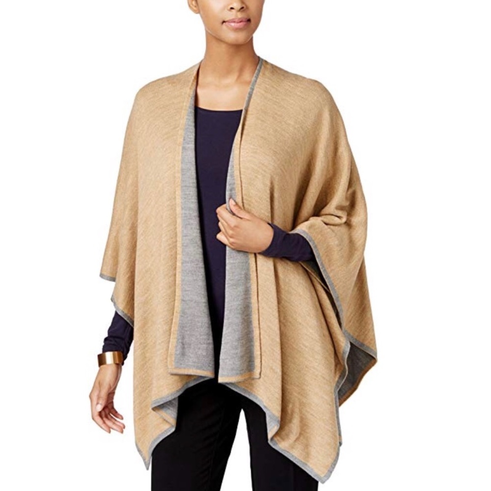 Charter Club Reversible Poncho  NWT OS